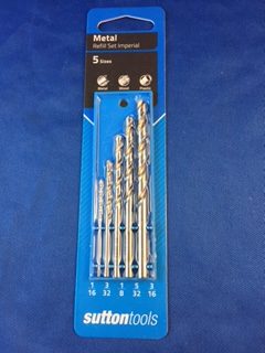 Sutton Bright Knife Pin Drill Set - 1/16 to 3/16" (Imperial - 5pc)