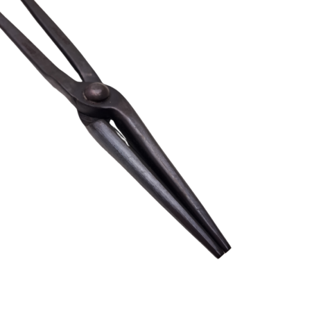 Blacksmith Scrolling TONGS  120mm (5") Jaw 350 mm (14”) REINS W/BALL ON END OF REINS