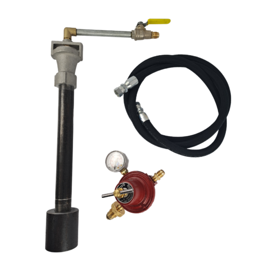 Gas Forge Large Burner with Heavy Duty Hose and Regulator 65mj/hr - POL Gas Forge Large Burner with Heavy Duty Hose and Regulator 65mj/hr - POL