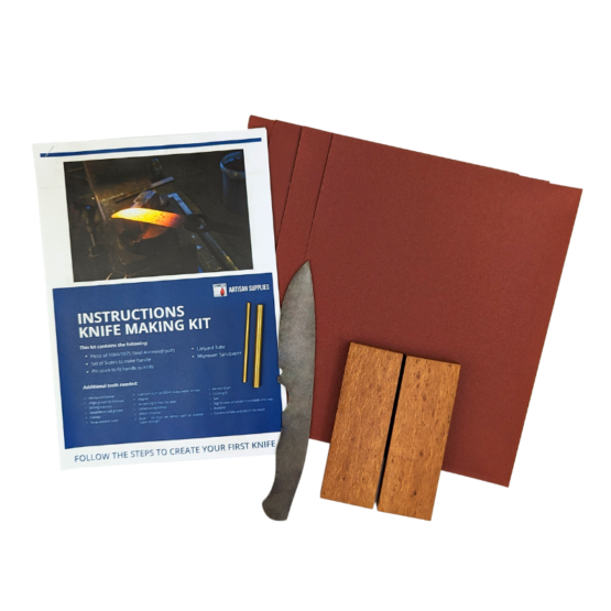 Gameco Artisan Supplies very popular knife making kit. Includes a hunter knife blank waterjet cut from quality 1075 high carbon steel annealed (soft).