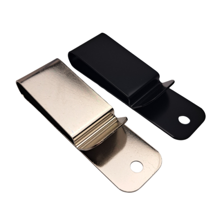 Spring Belt and Holster Clips. Available in Black and Nickel Plate