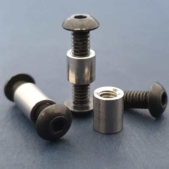 Button Head Socket Cap Screw 8-32 3/8" Black Complete