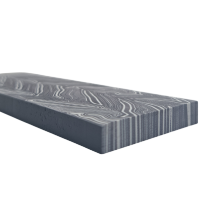 G10 Damascus Handle Scales Black White - Image 3