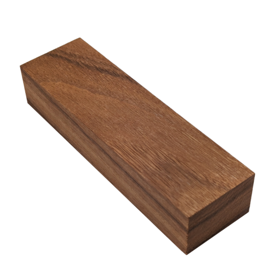 Top view of Jarrah Handle Block measuring 30 x 45 x 150mm.