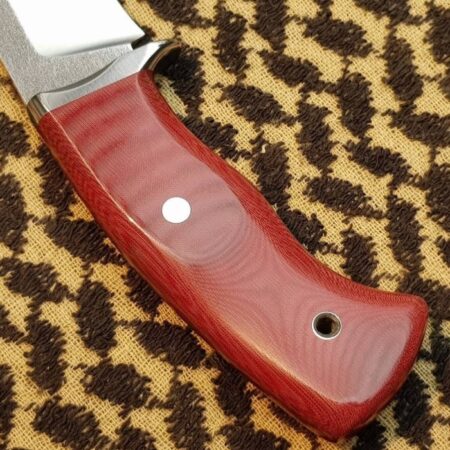 Red Linen Micarta Knife Handle