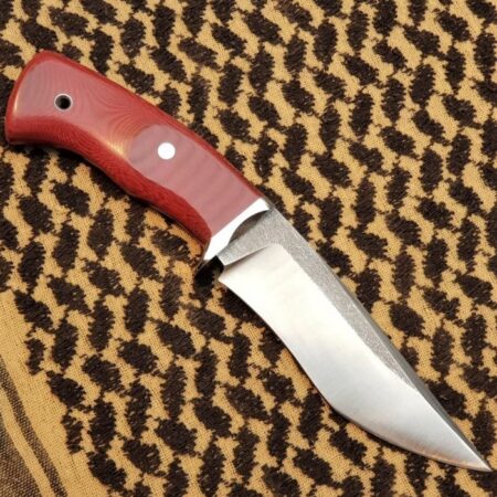 Red Linen Micarta Knife Handle