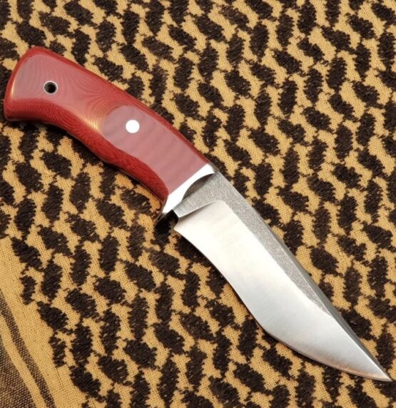 Red Linen Micarta Knife Handle