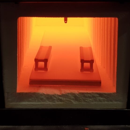 Pair of Ceramic Posts in a kiln