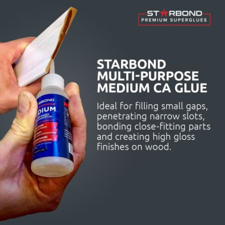 2 oz (60 ml) bottle of Starbond multi-purpose medium CA glue included in the Starbond CA glue & accelerator bundle