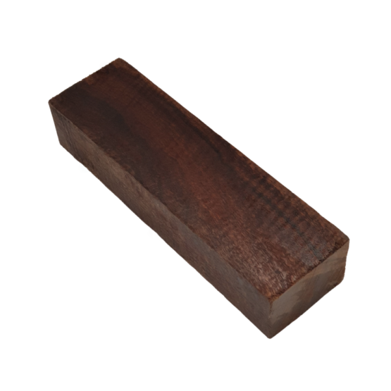 Reddish brown ringed gidgee handle block with tight figured grain