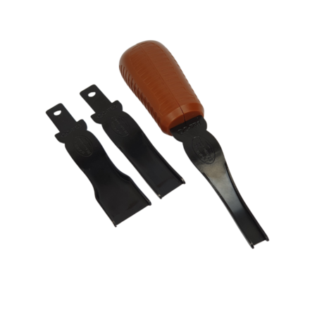 Weaver Leather Supply brand quick French edger with handle and 3 blades. One blade is inserted in the comfortable plastic handle.