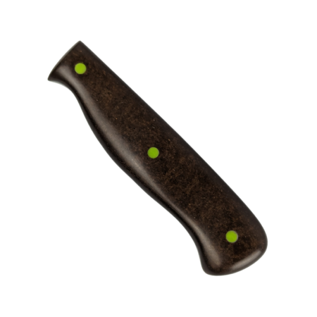 Example handle scale made from Espresso Micarta with green G10 pins