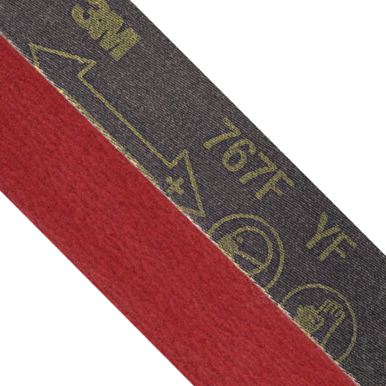 3M Cubitron™ II 767F Ceramic Abrasive Belt 72 Inch. With 3M Precision-Shaped Cubitron™ abrasive grain and heavy YF-weight polyester cloth backing.