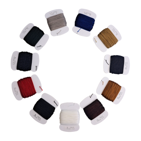Vinymo #0 Double Waxed Thread 0.7mm Thick - 20m Spool available in 11 colours - White, Black, Red, Navy Blue, Deep Green, Grey, Blue, Beige, Camel, Brown and Dark Brown
