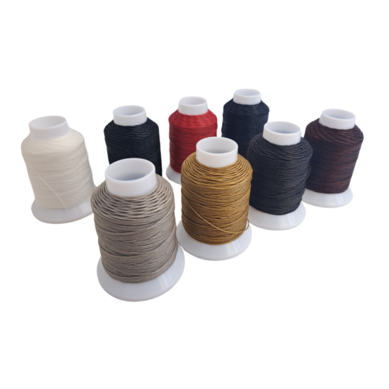 Vinymo #0 Double Waxed Thread 0.7mm Thick - 90m Spool available in 8 colours - White, Black, Red, Navy Blue, Grey, Beige, Brown and Dark Brown
