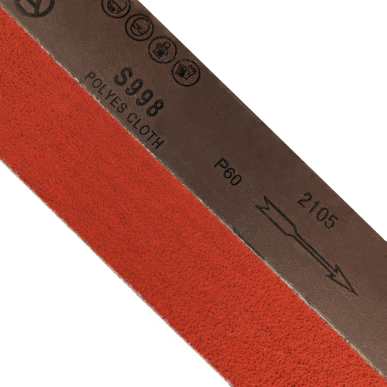 Hermes Red Ceramic Abrasive 2 x 72" (50 x 1830mm). Ideal for heavy stock removal of steel and other hard materials.