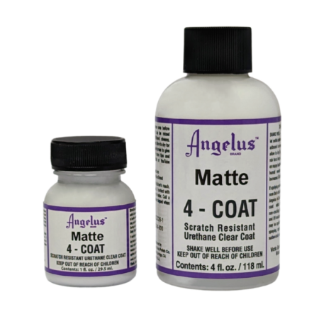 Angelus 4-Coat Urethane Clear Coat - Matte (#902). Available in both 1 fl. oz (29.5ml) and 4 fl. oz. (118ml)