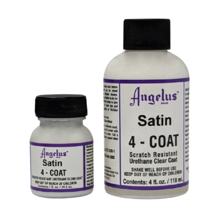Angelus 4-Coat Urethane Clear Coat - Satin (#903). Available in both 1 fl. oz (29.5ml) and 4 fl. oz. (118ml)
