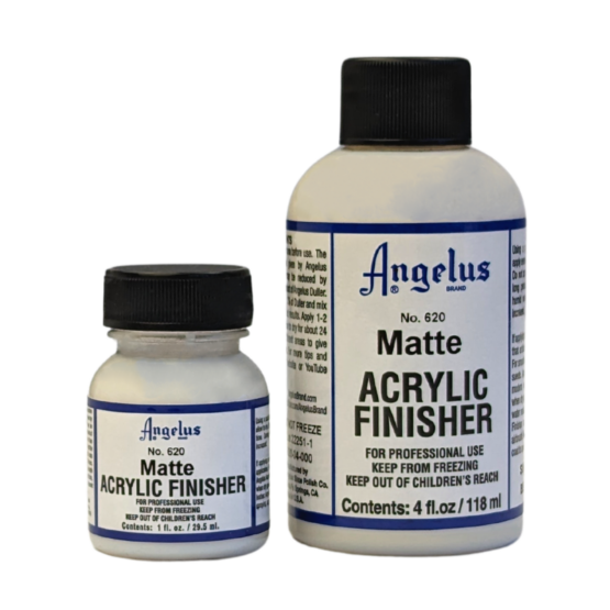 angelus-acrylic-finisher-matte-620-all-sizes Angelus Acrylic Finisher - Matte (#620). Available in 1 fl. oz (29.5ml) and 4 fl. oz. (118ml)