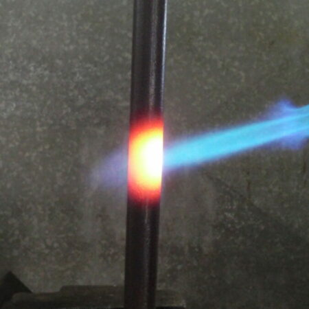 Heating steel to bend with compressed air and LP Gas