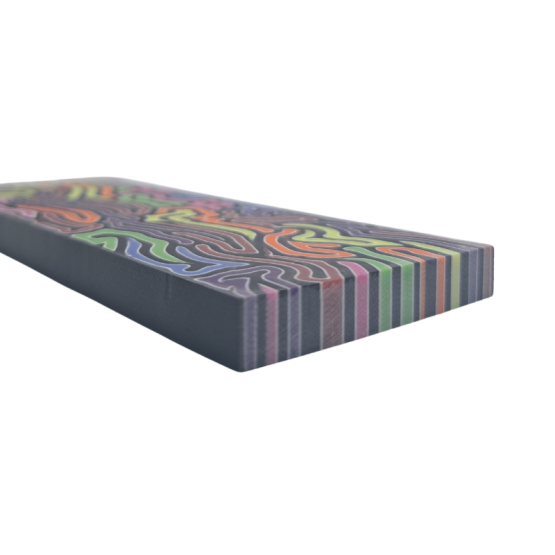 G10 Damascus Handle Scales Multicoloured Gummy Worm Pattern