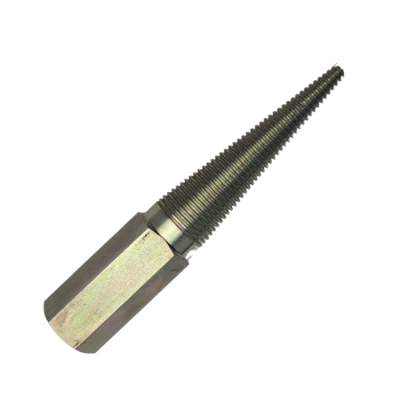 16mm Right Hand Tapered Spindle with counter-bored internal thread to allow the spindle to cover the entire grinder shaft length.